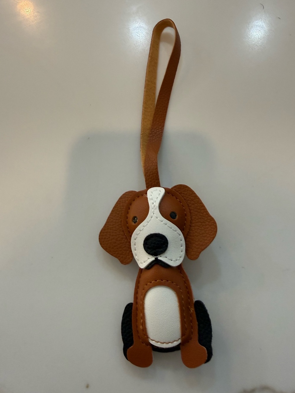 Small Brown & White Dog Purse Charm and Keychain